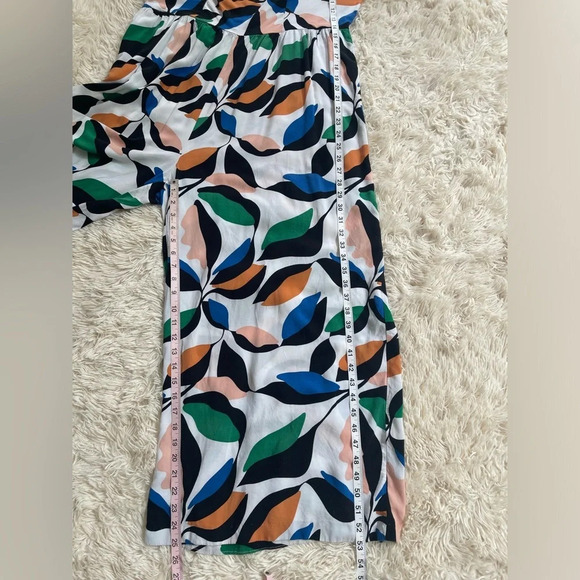 eloquii jumpsuit short sleeve wide leg leaf print back zip rayon size 14 - Picture 6 of 10